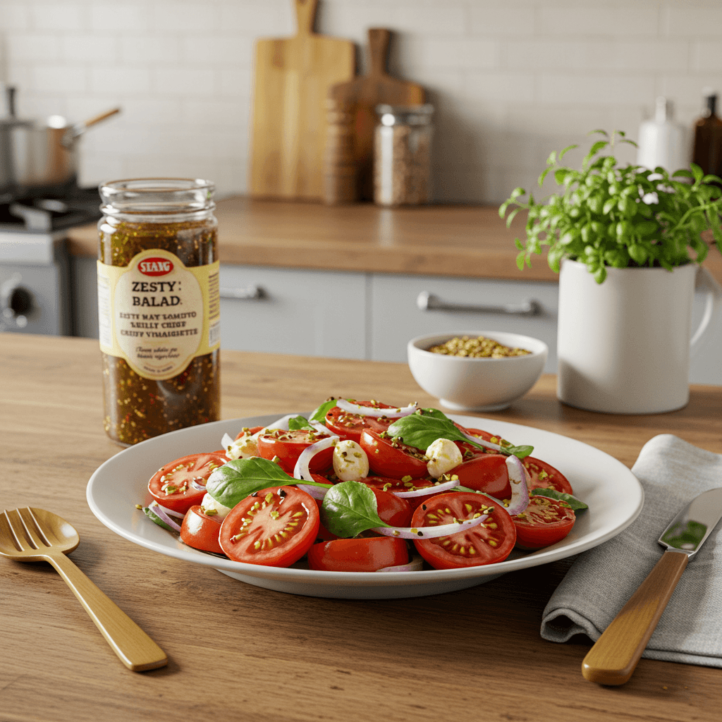 Zesty Tomato Salad with Chili Crisp Vinaigrette