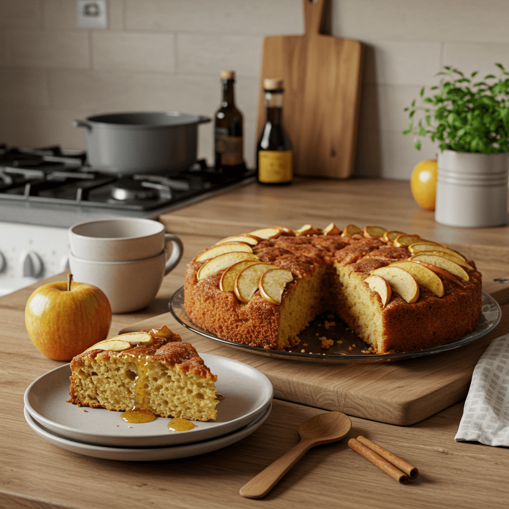 Baked Spiced Apple Honey Cake