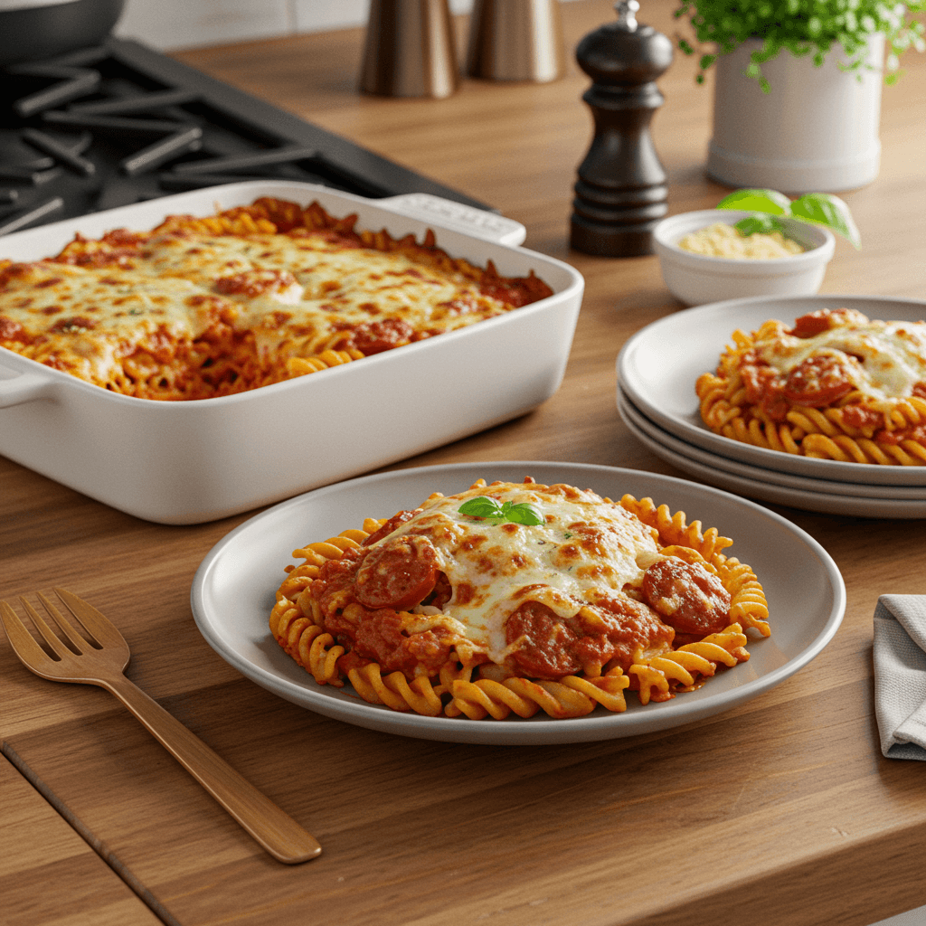 Baked Ziti with Sausage and Three Cheeses