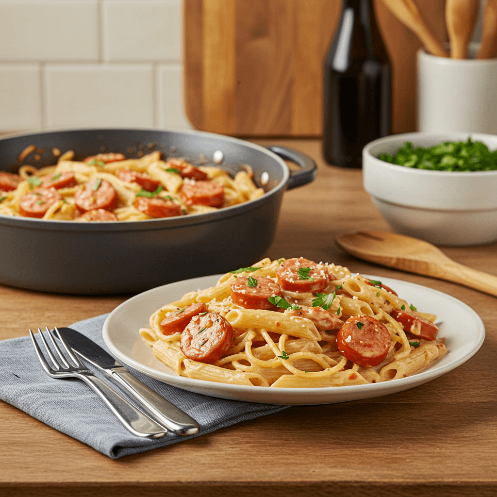 Cajun Creamy Sausage Pasta Delight