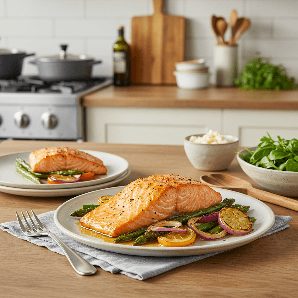 Cedar Plank Grilled Salmon with Honey Maple Glaze
