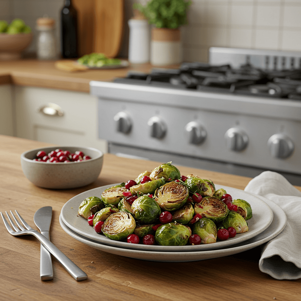 Charred Brussels Sprouts with Sweet-Cranberry Relish