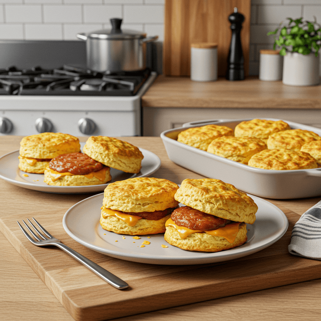 Cheese and Sausage Breakfast Biscuits