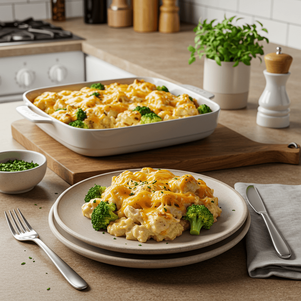 Cheesy Chicken and Broccoli Casserole Delight