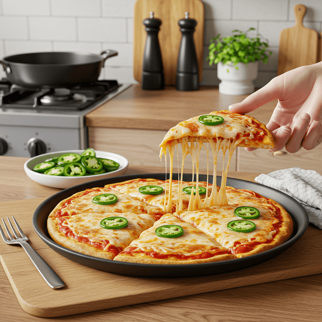 Cheesy Jalapeño Garlic Sauce Pizza Delight