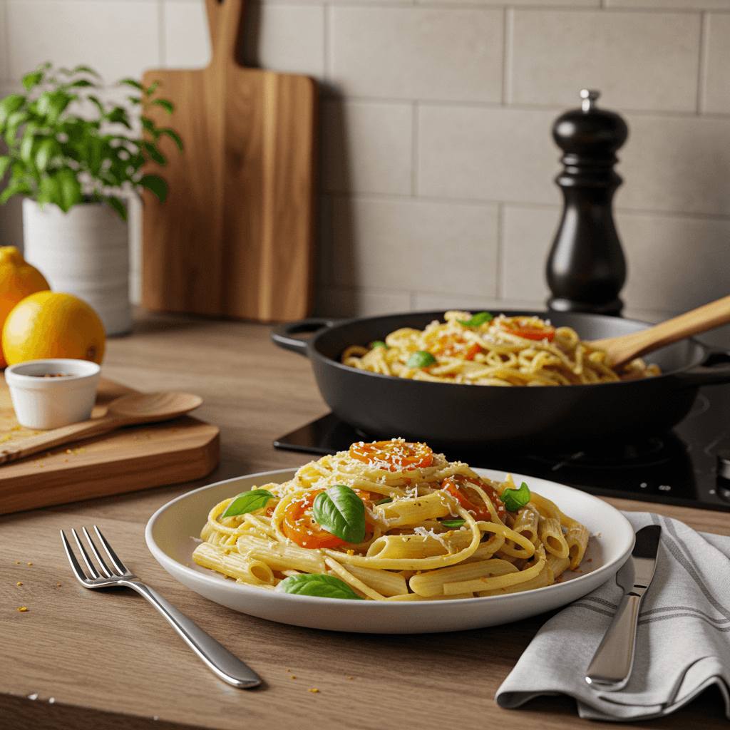 Citrus-Infused Pasta with Choice of Toppings