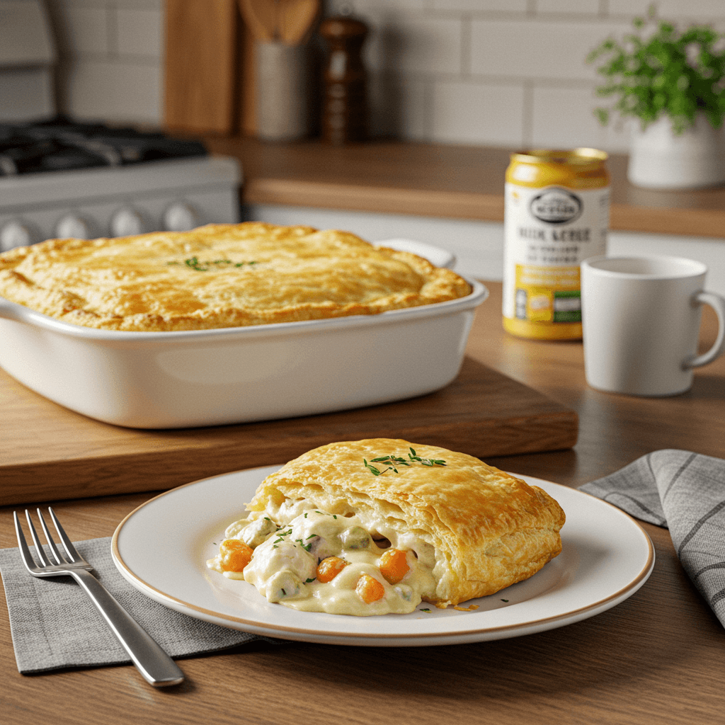 Creamy Chicken Alfredo Puff Pastry Pot Pie