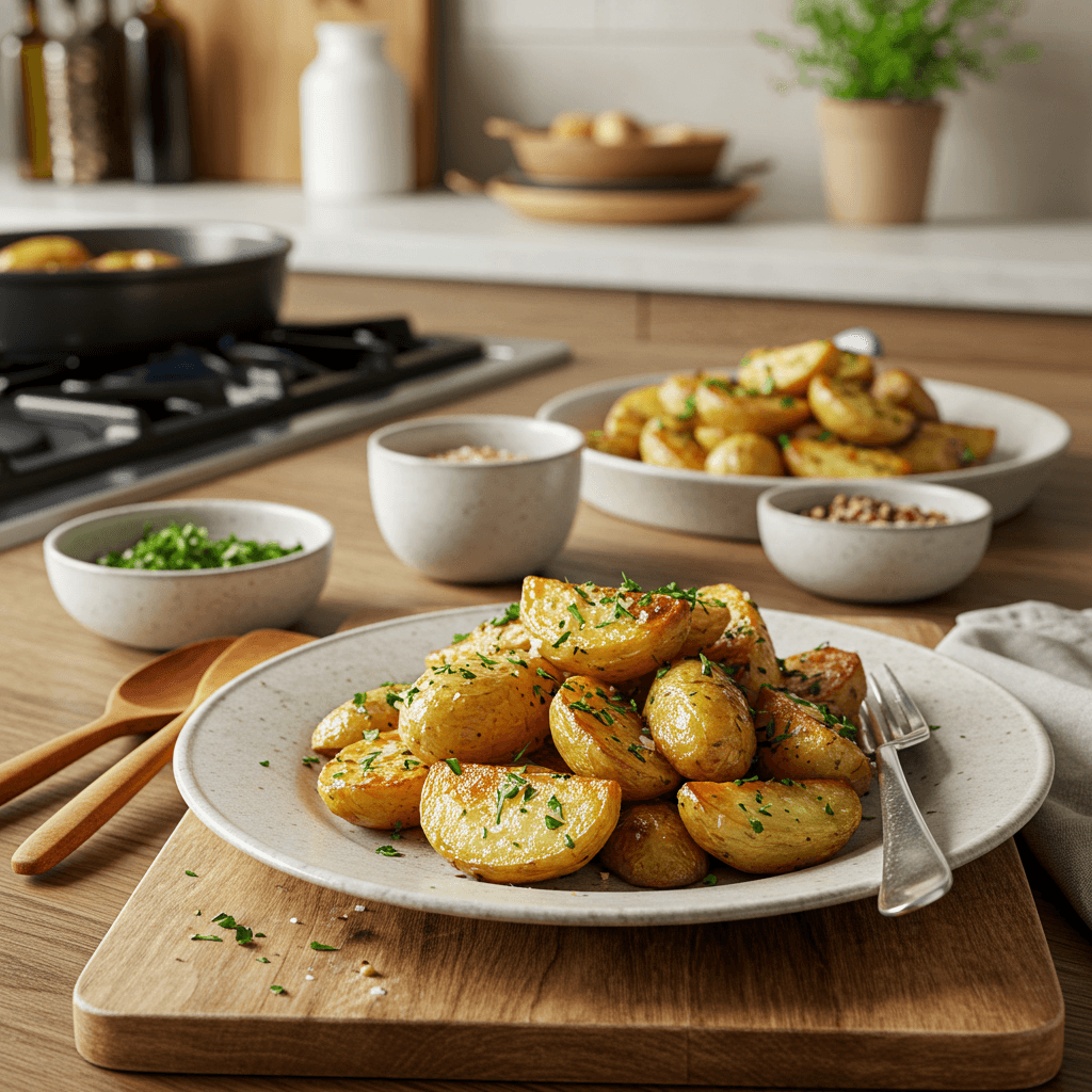 Crispy Herb-Infused Duck Fat Potatoes