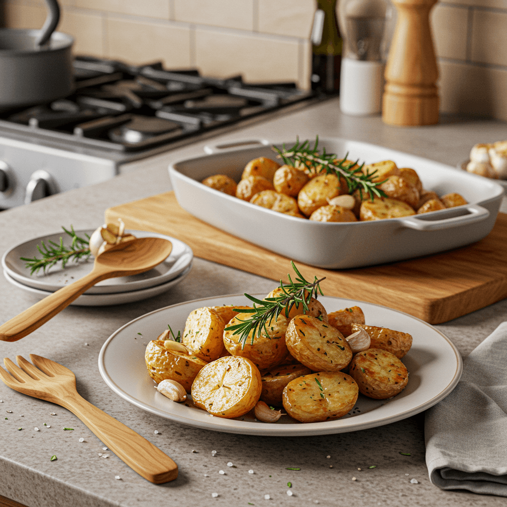 Crispy Roasted Garlic and Rosemary Potatoes