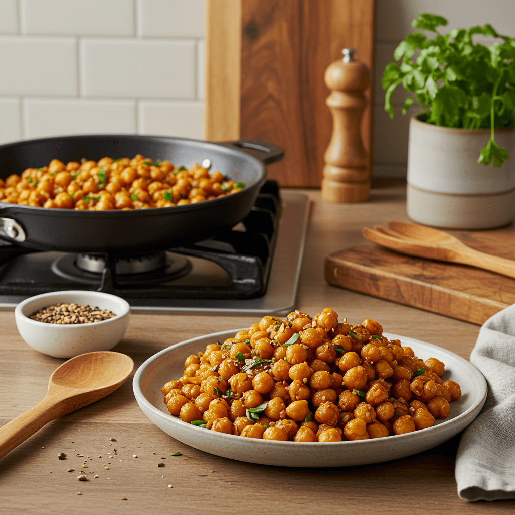Crispy Stove-Top Spiced Chickpeas