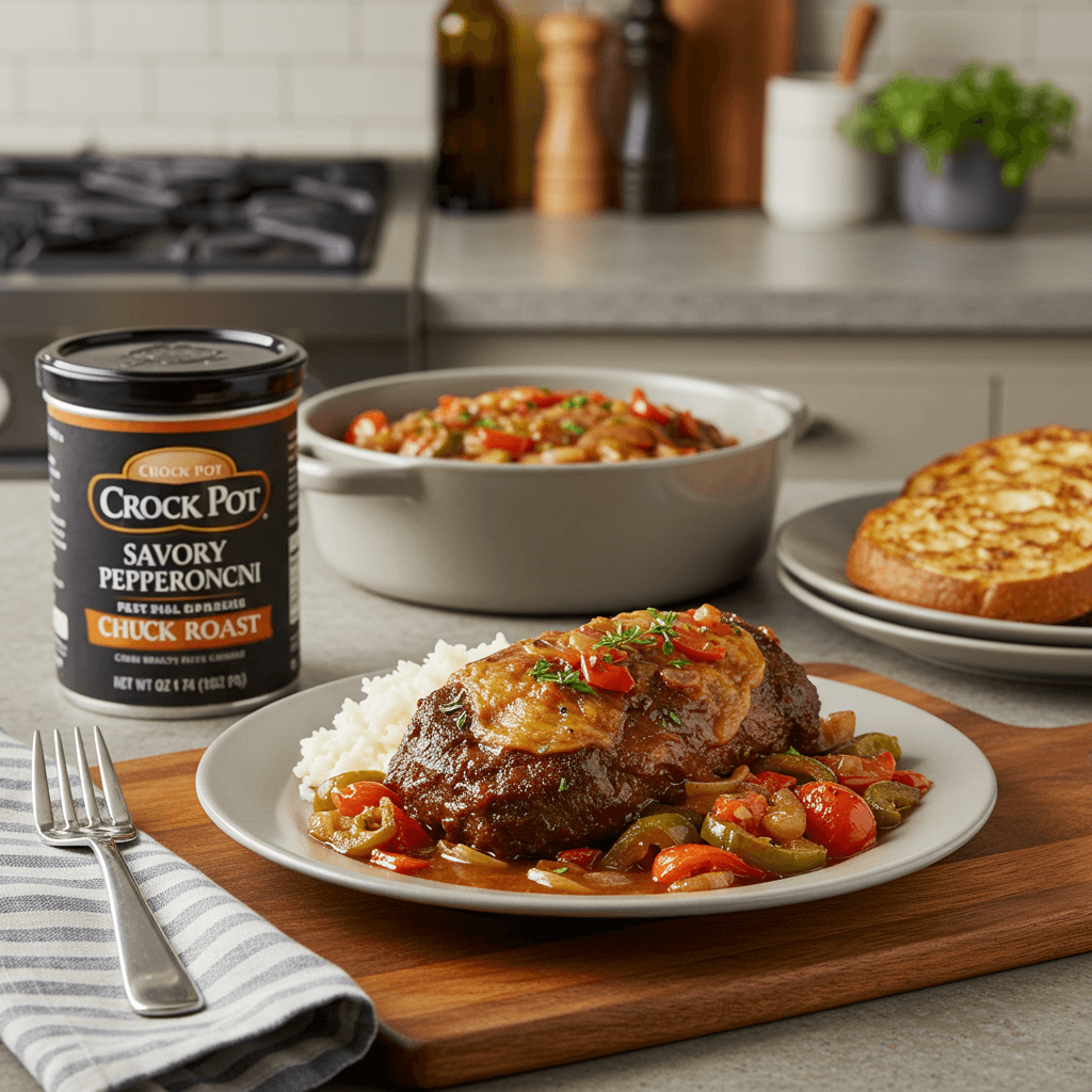 Crock Pot Savory Pepperoncini Chuck Roast