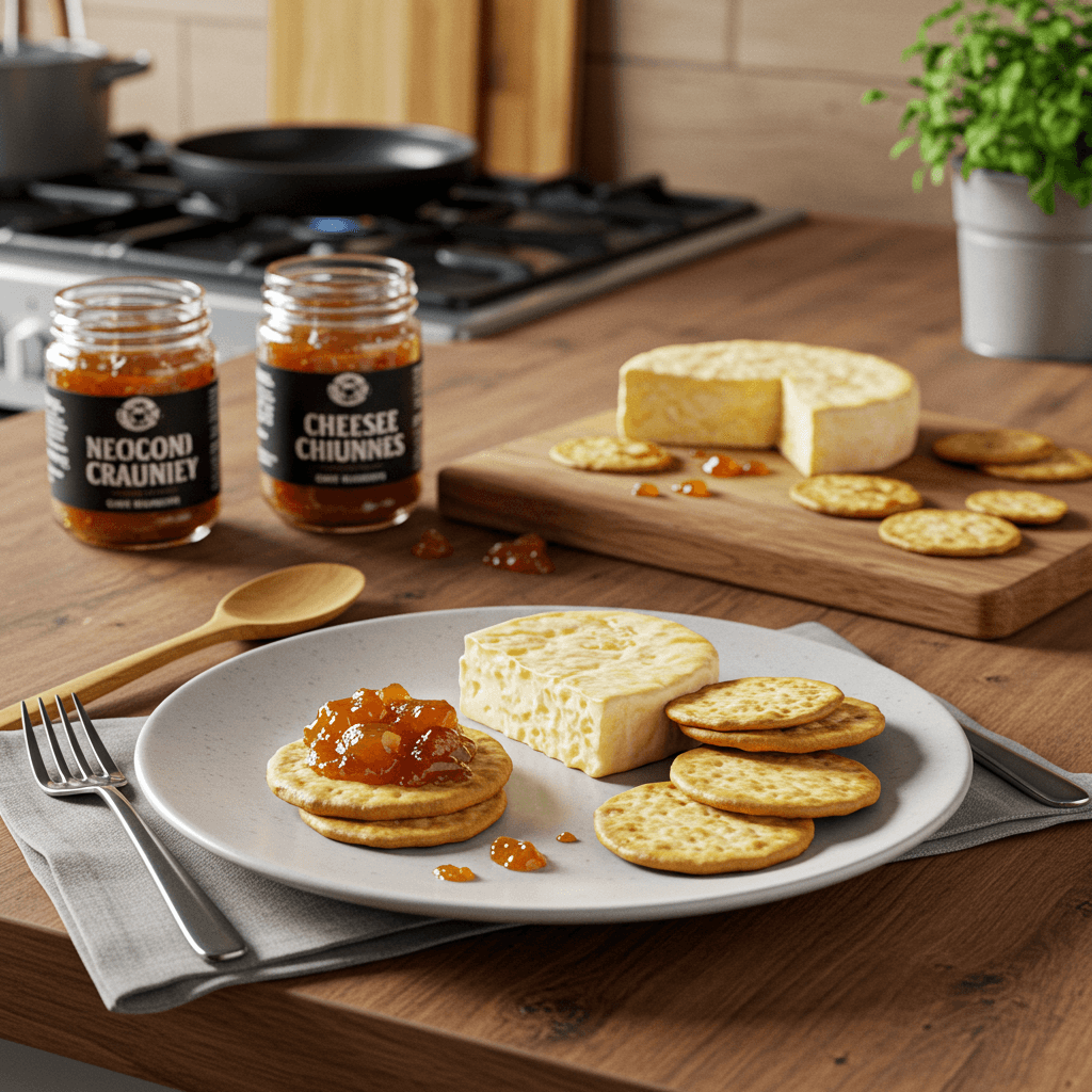 Decadent Cheese and Chutney Cracker Delight