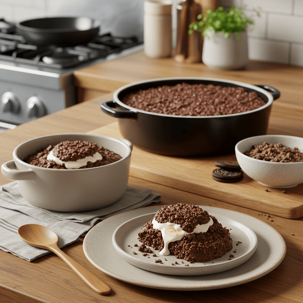 Decadent Chocolate Cream Stove-Top Pudding with Cookie Crumble