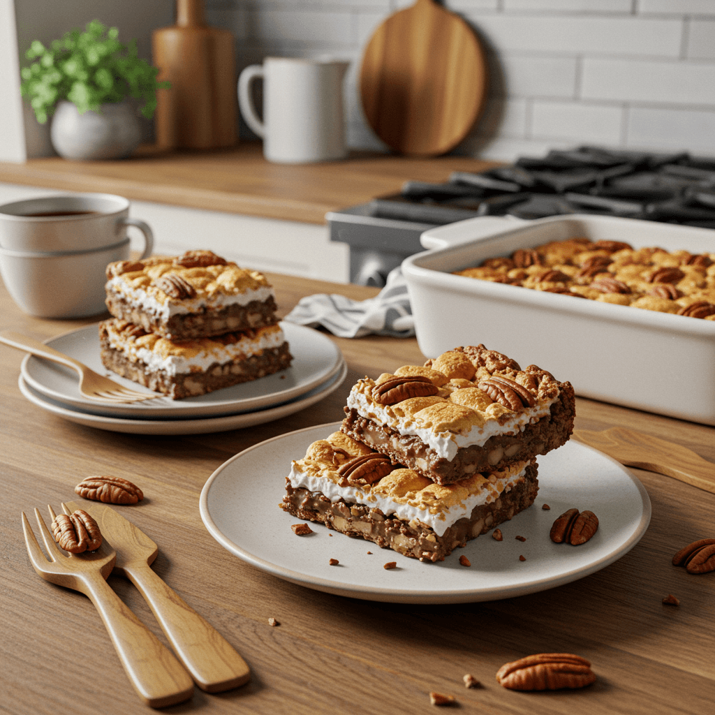 Decadent Chocolate Pecan Marshmallow Bars