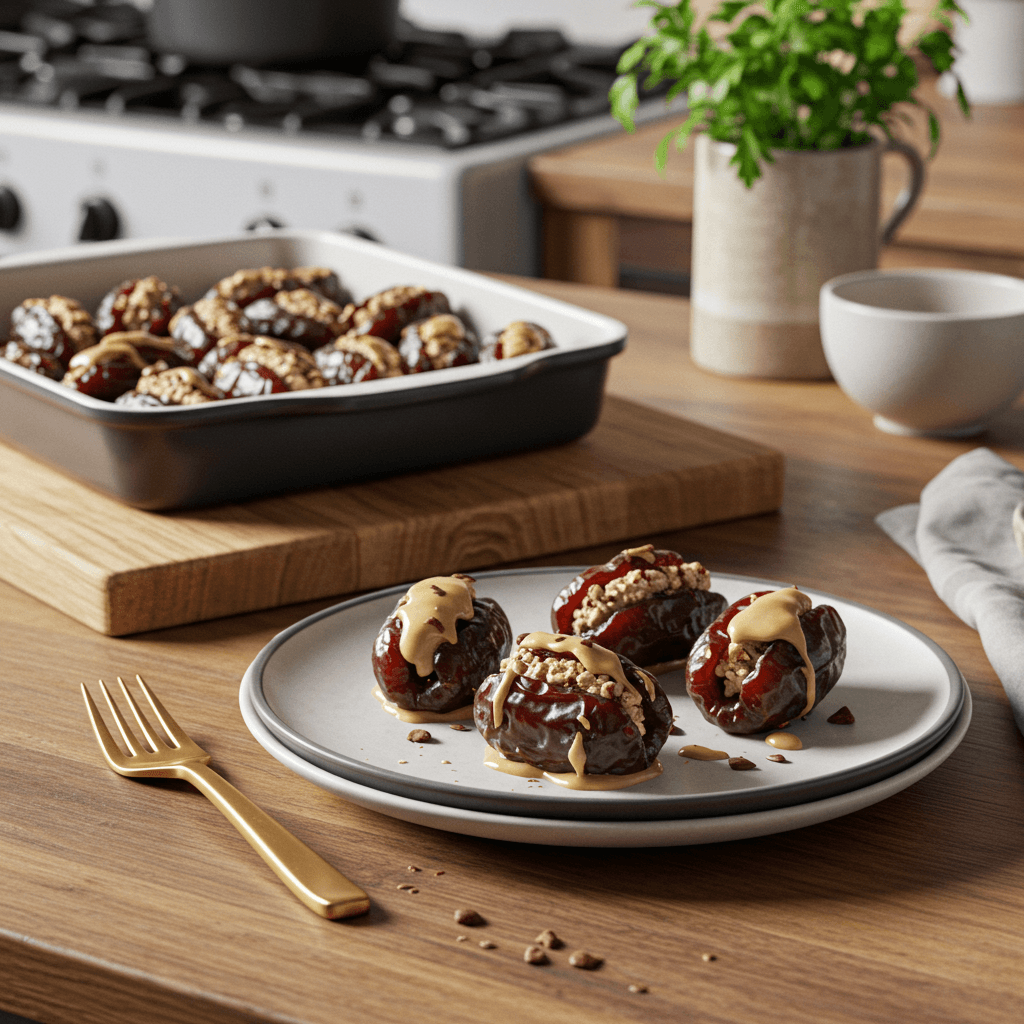 Decadent Chocolate-Tahini Stuffed Dates