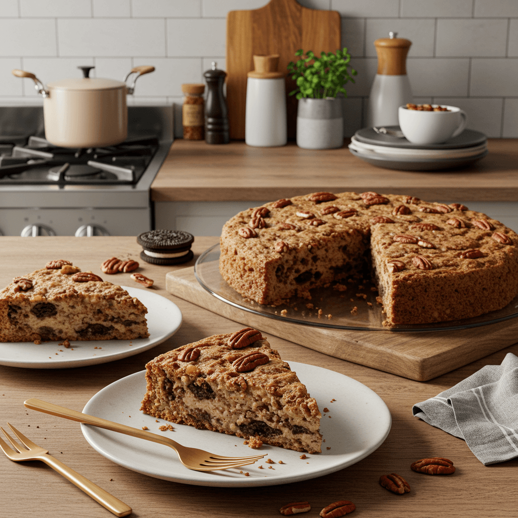 Decadent Oreo Coffee Cake with Honey Cinnamon Pecans