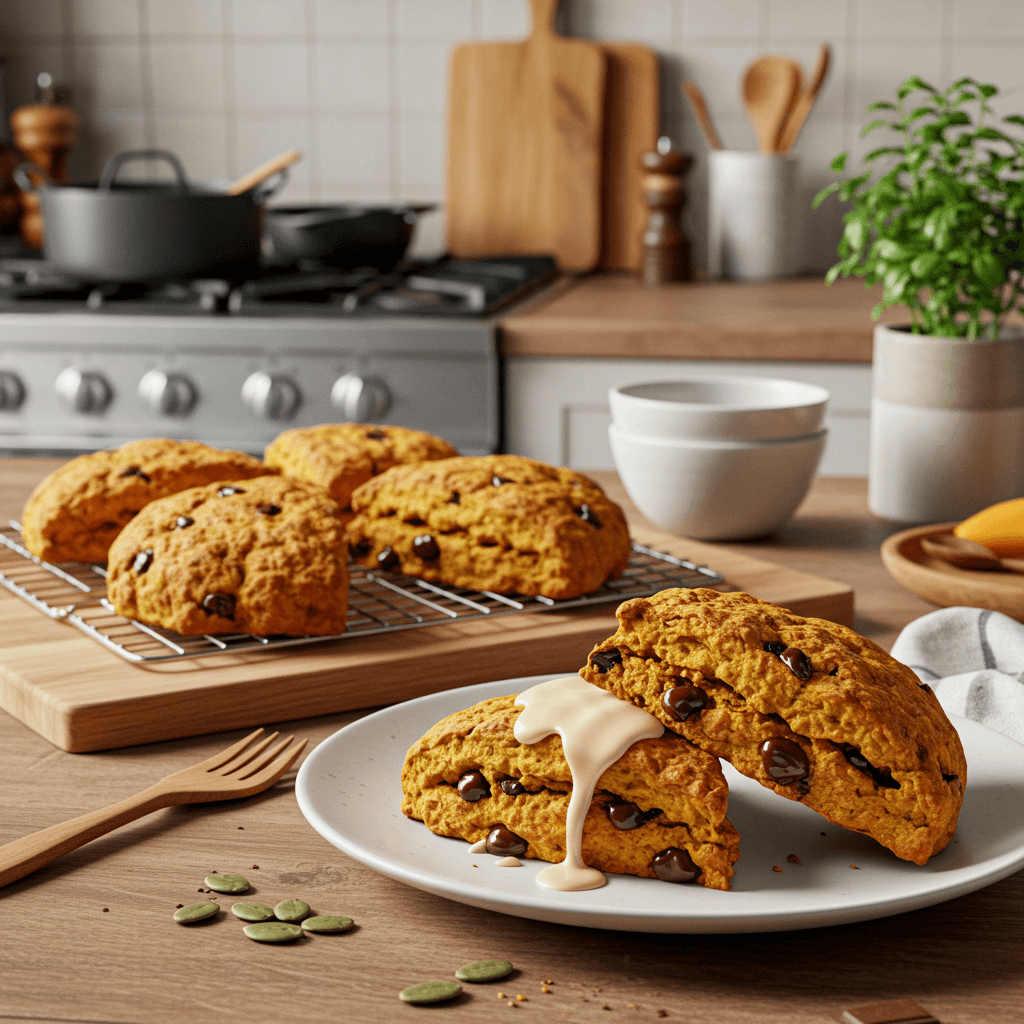Decadent Pumpkin Chocolate Chip Scones
