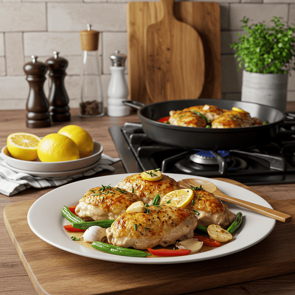 Exquisite Lemon Garlic Chicken on the Stove
