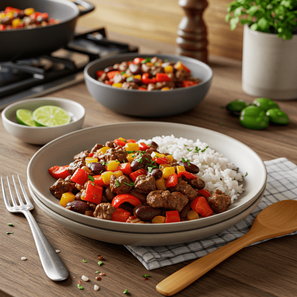 Hearty Slow Cooked Beef and Pepper Chili