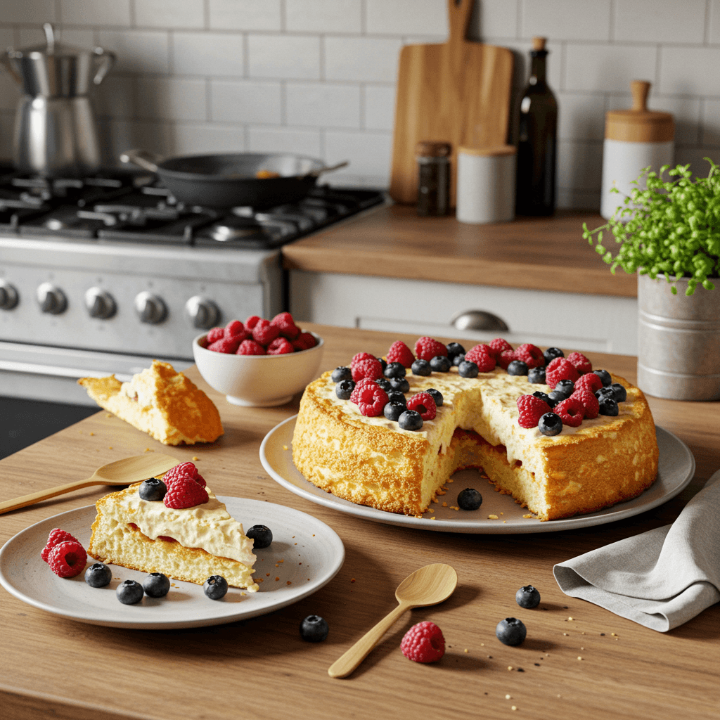 Heavenly Angel Food Cake with Fresh Berries