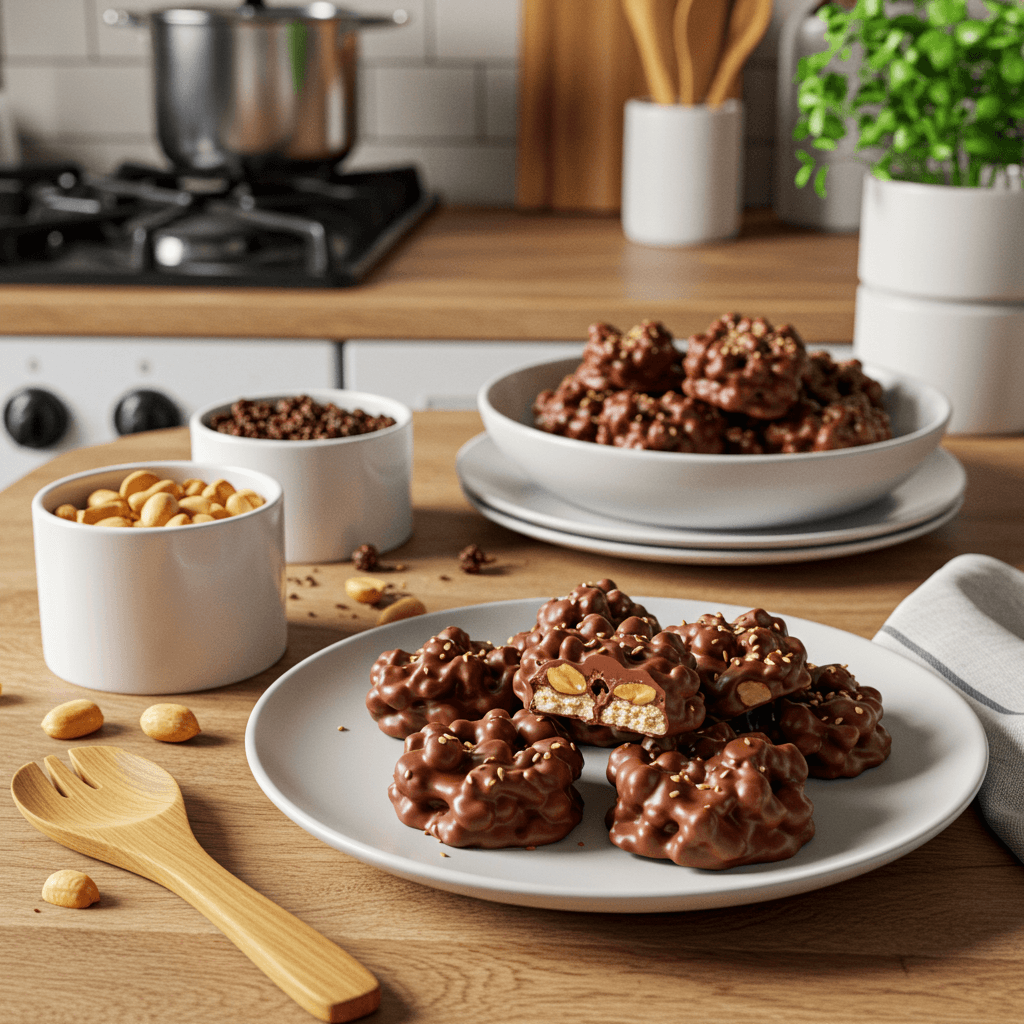 Homemade Chocolate-Coated Peanut Clusters