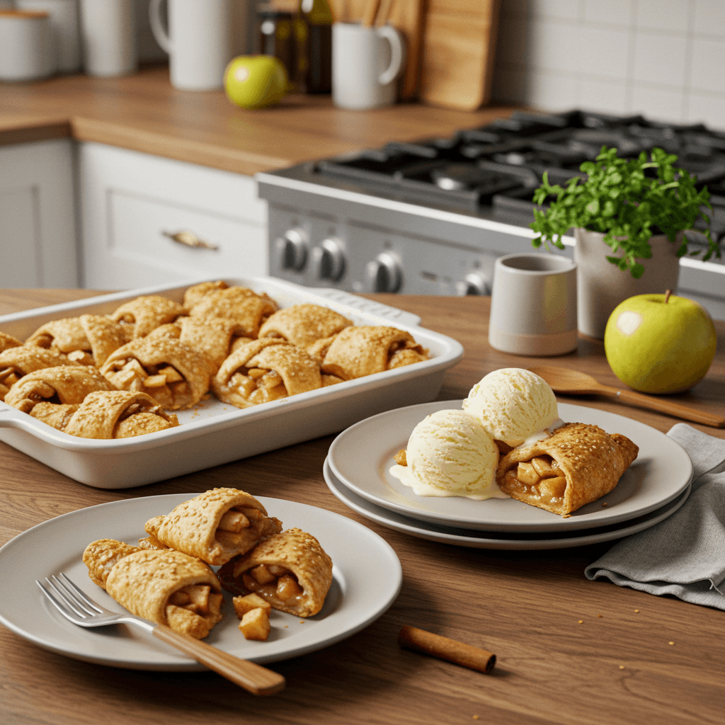 Irresistible Mini Apple Pie Crescents with Vanilla Ice Cream