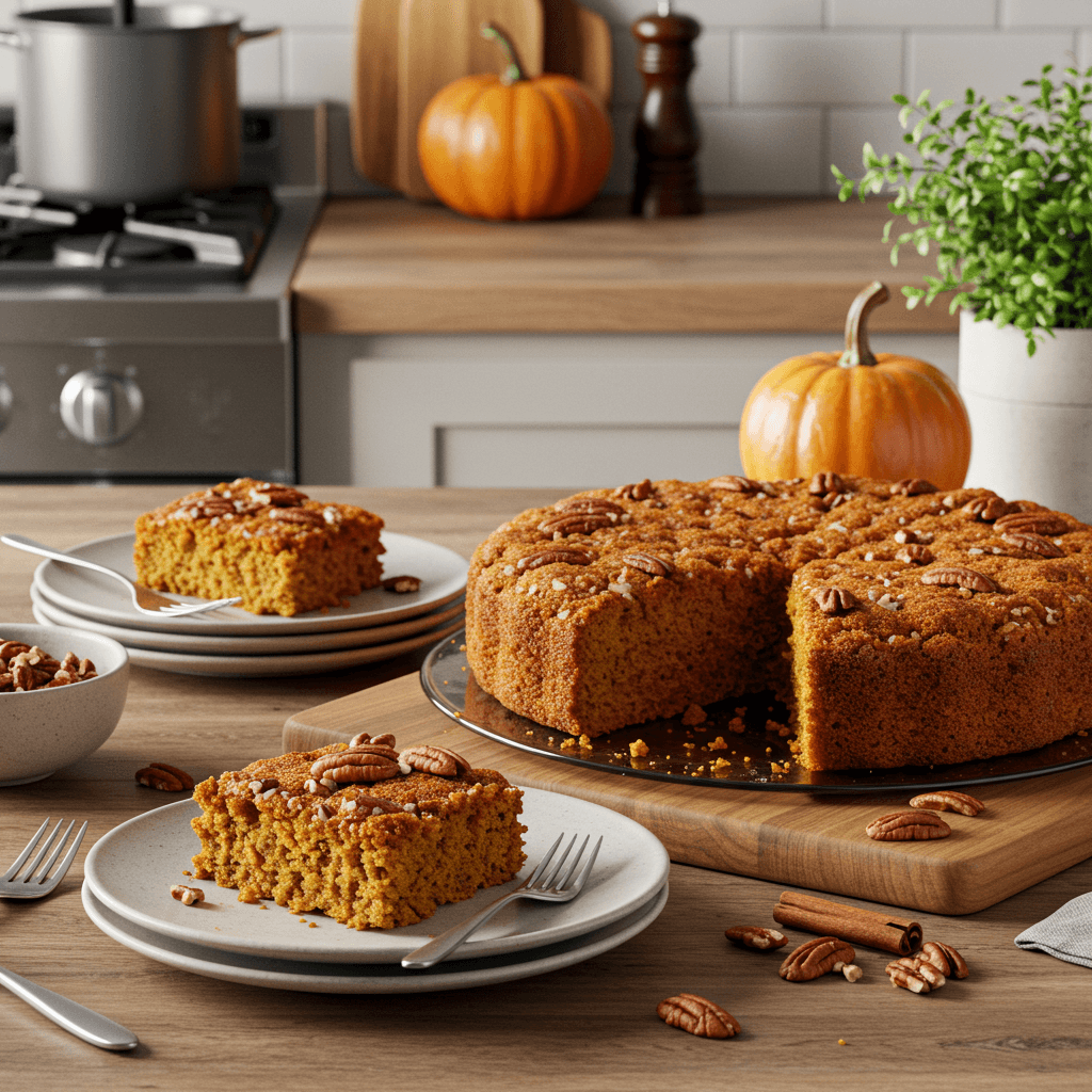 Irresistible Pumpkin Spice Pecan Snack Cake