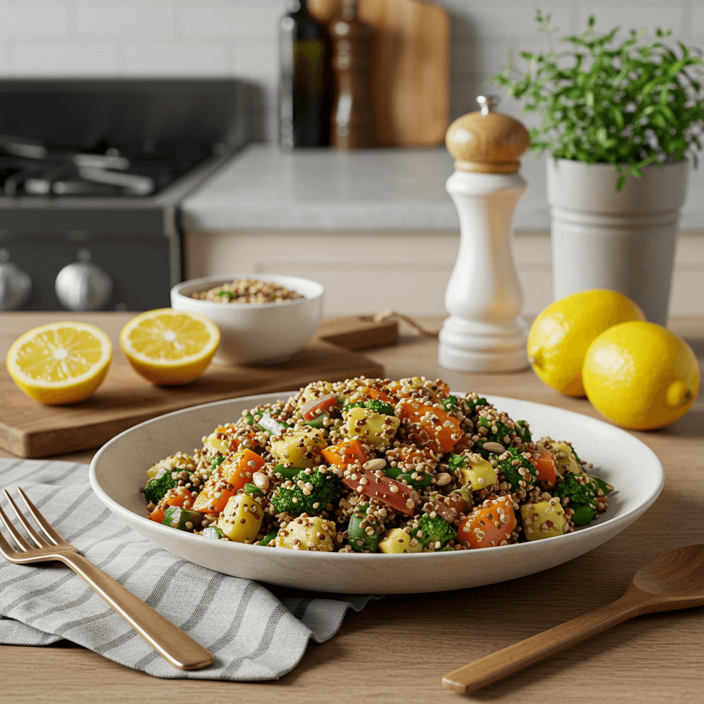 Lemon Honey Salted Quinoa Salad – No Cooking Required!