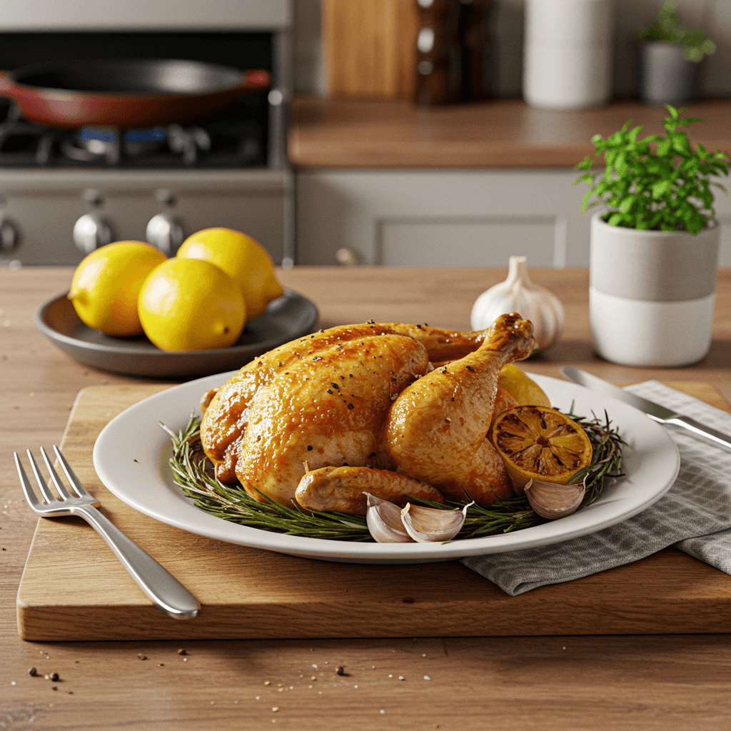 Lemon Paprika Roasted Chicken with Garlic