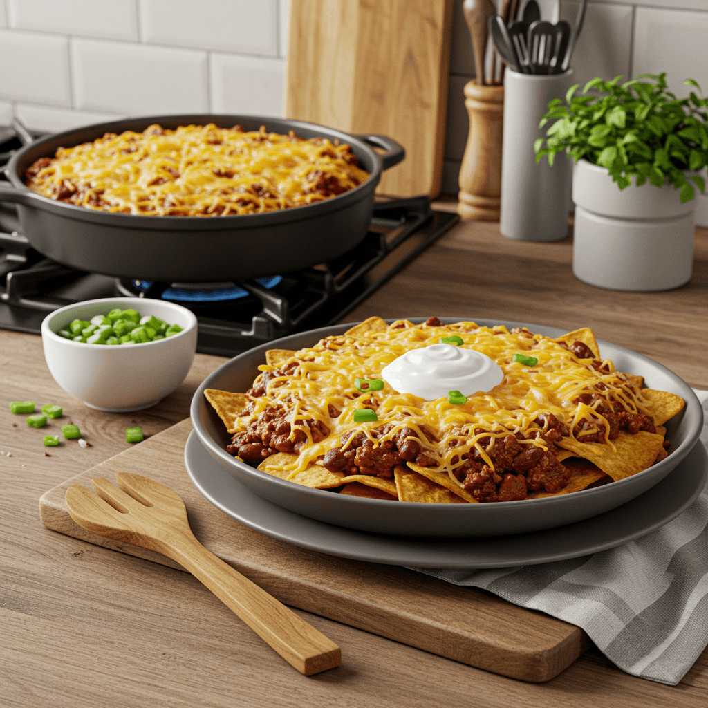 Mouthwatering Stove-Top Chili Cheese Nachos for a Family Dinner