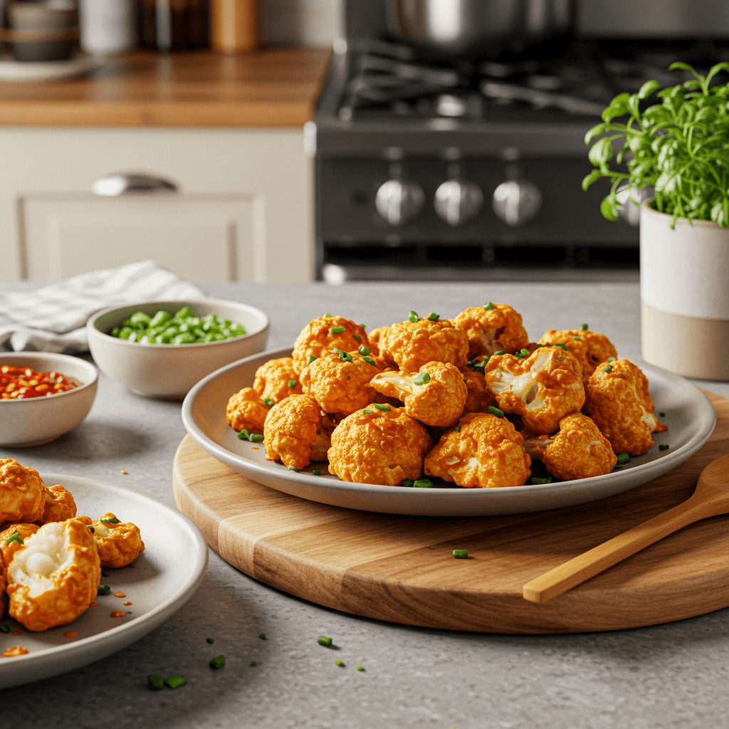 Oven-Baked Buffalo Cauliflower Bites