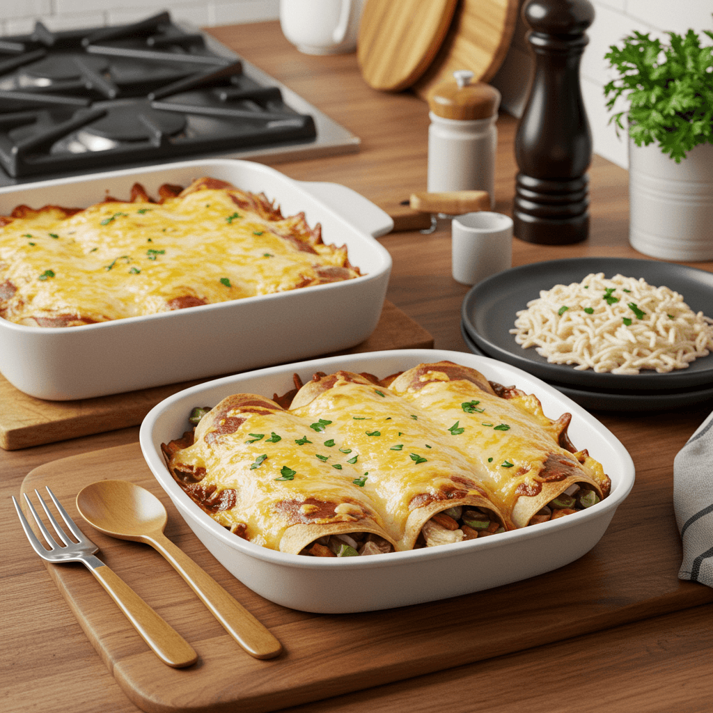 Oven-Baked Creamy Chicken Enchiladas