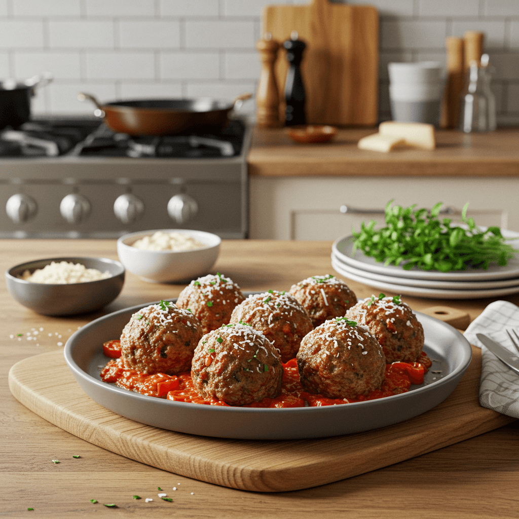 Oven-Baked Meatball Medley with Parmesan and Herbs