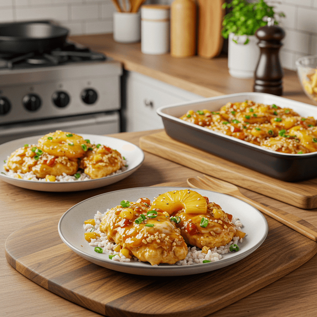 Oven-Baked Panko Pineapple Teriyaki Chicken Delight