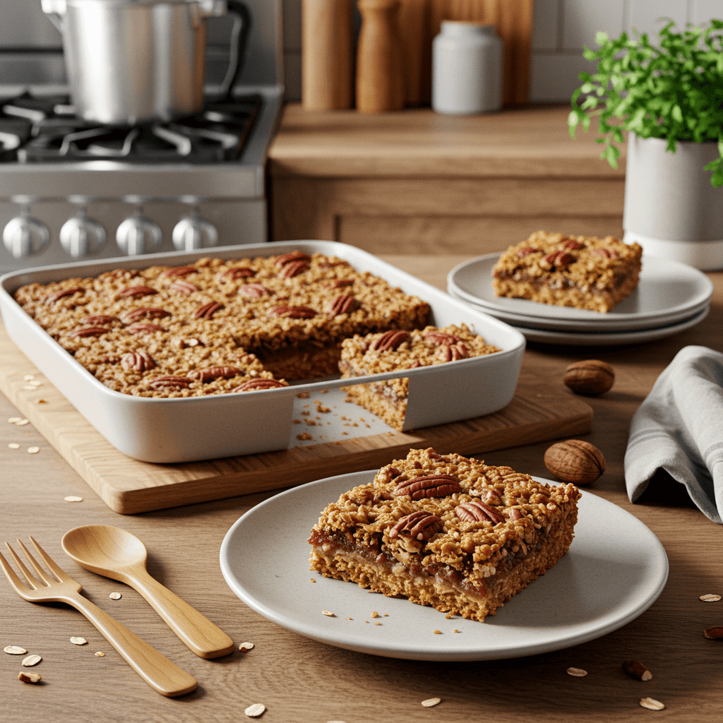 Oven-Baked Pecan Oatmeal Bars