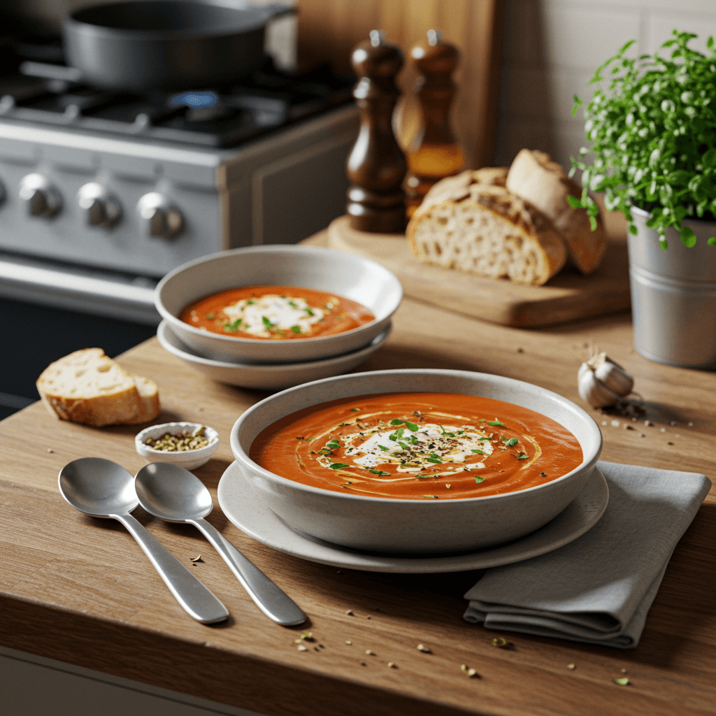 Oven-Roasted Tomato and Herb Soup