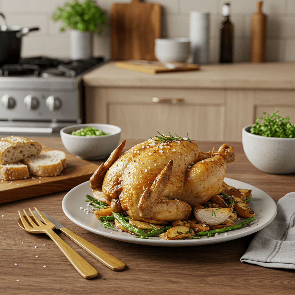 Perfectly Balanced Oven-Roasted Salt-Crusted Chicken