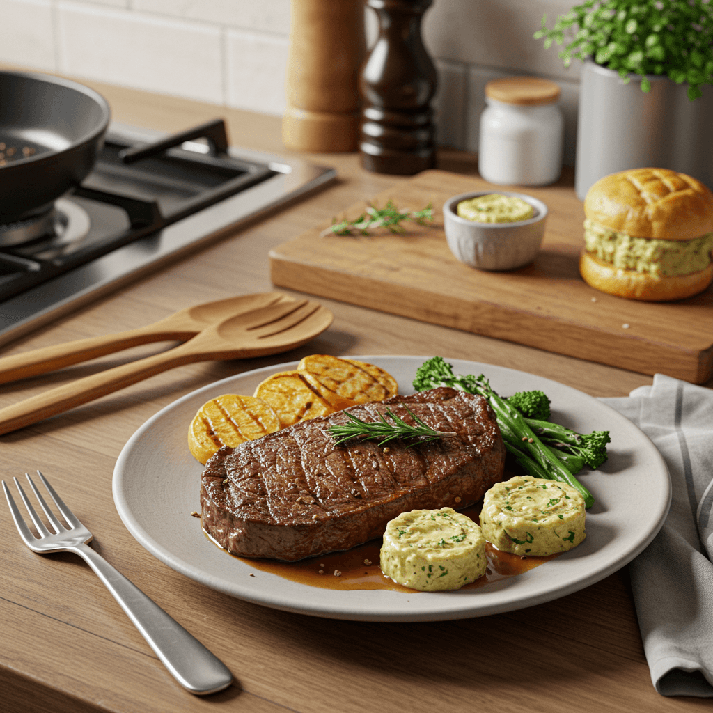 Perfectly Seared Oven-Steak with Garlic Butter
