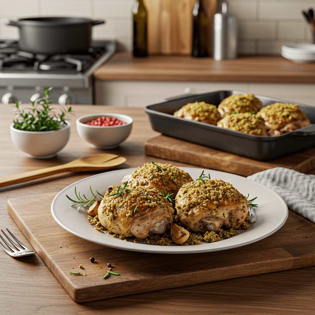 Roasted Herb-Crusted Chicken Thighs