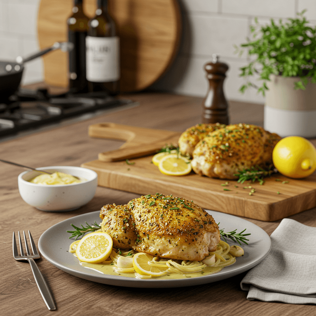 Savory Herb-Crusted Chicken with Lemon-Butter Sauce