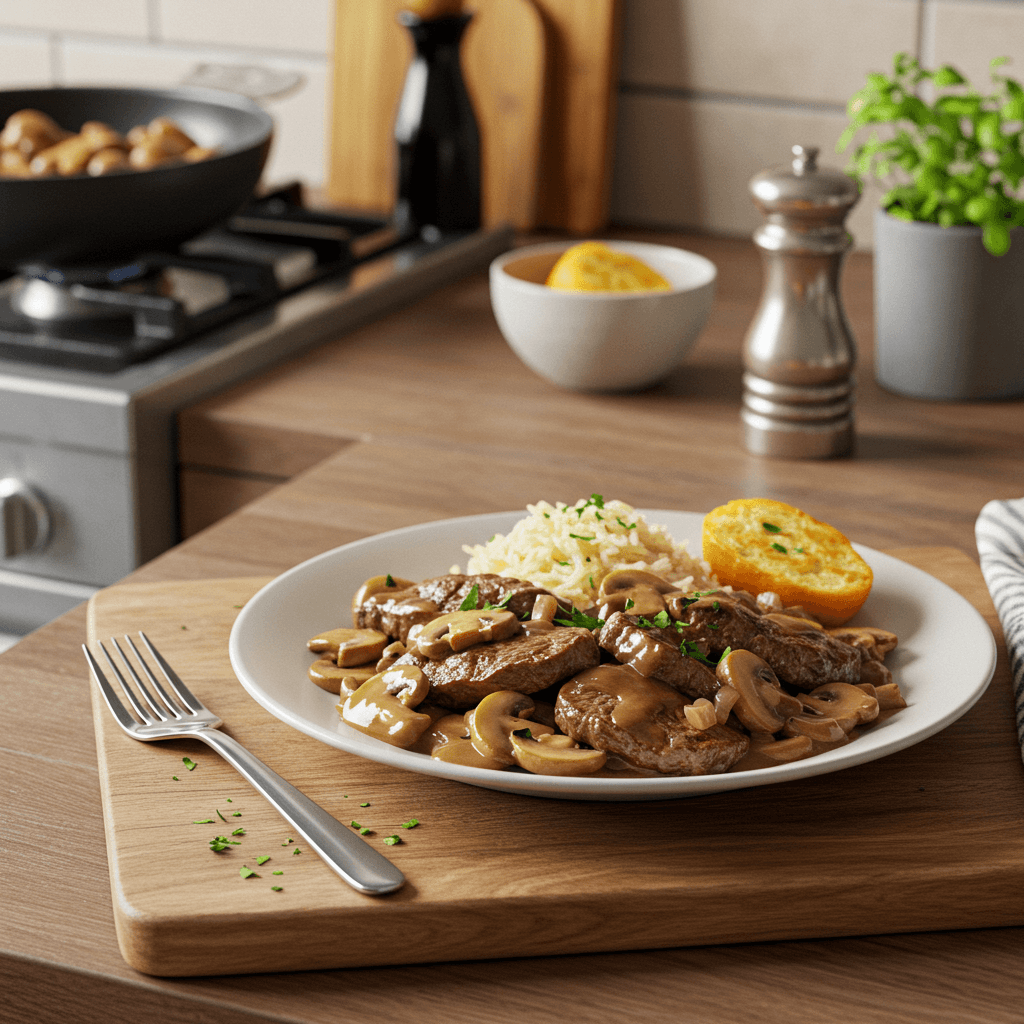 Savory Steak Stroganoff with Cremini Mushrooms