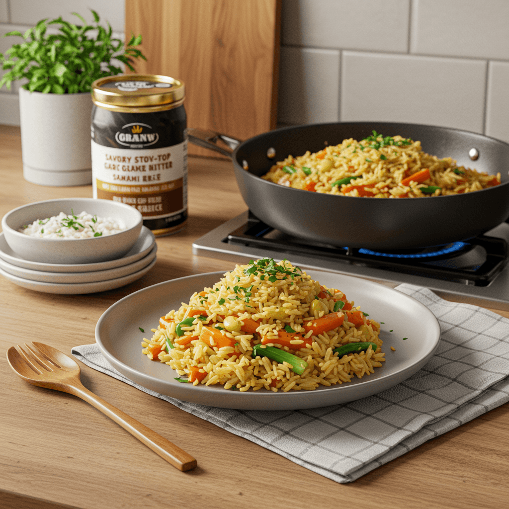 Savory Stove-Top Garlic Butter Rice with Umami Sauce