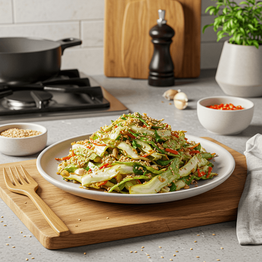 Sesame-Garlic Cabbage Crunch Snack