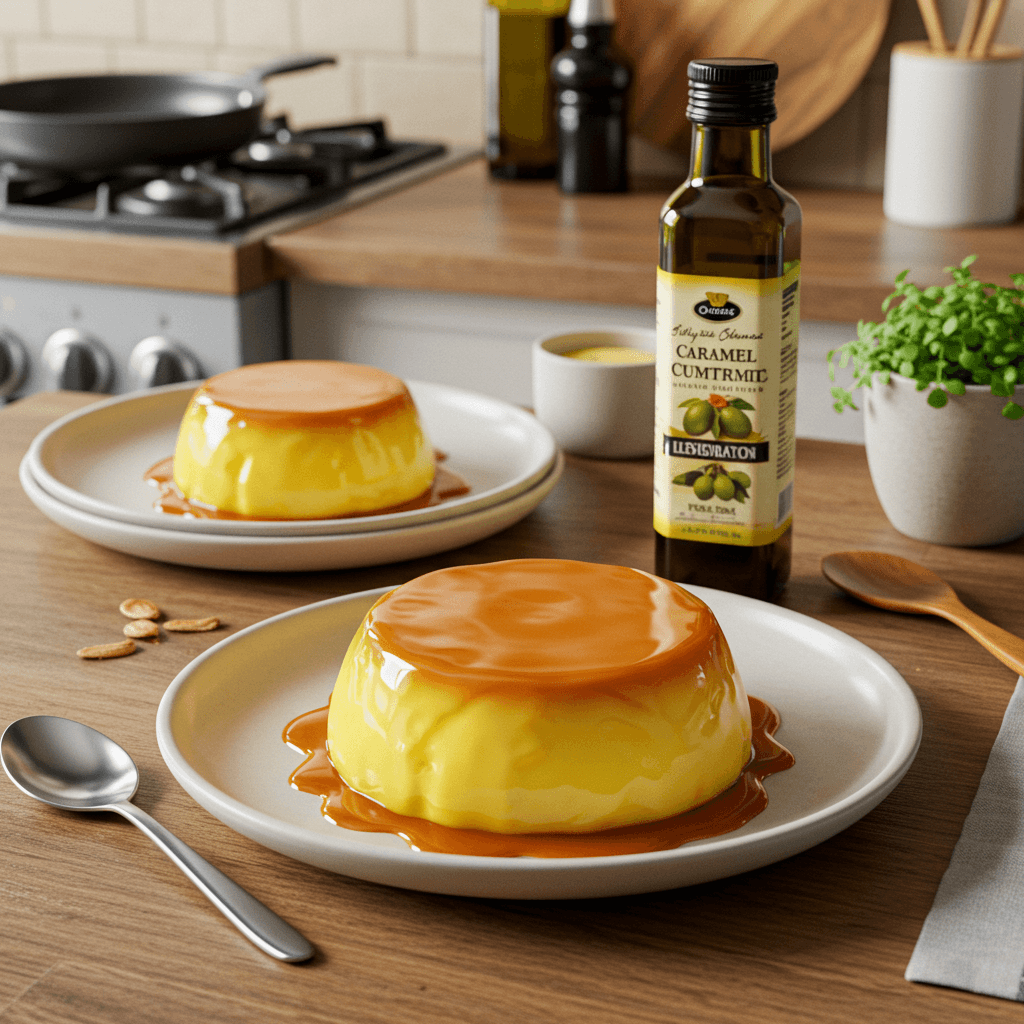 Silky Olive Oil Caramel Custard Delight