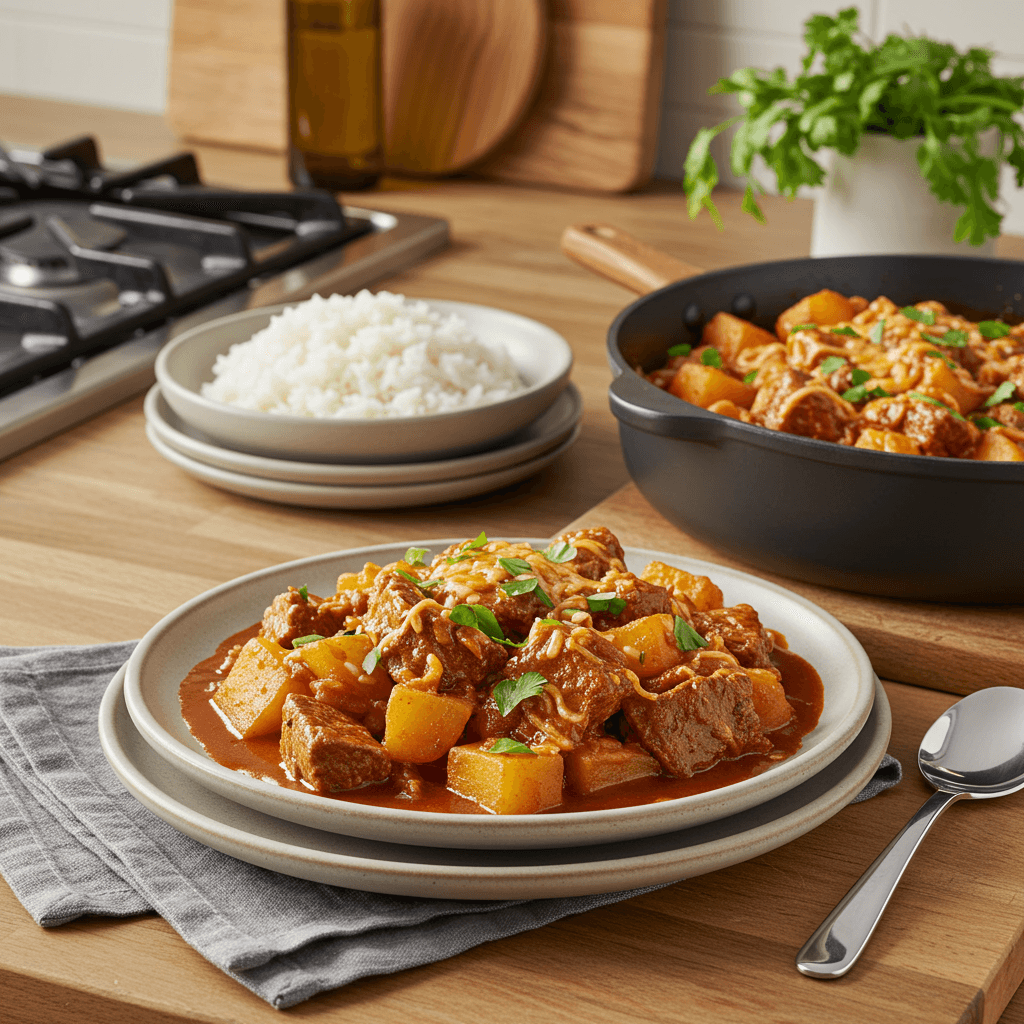 Slow-Cooked Pork and Potato Enchilada Stew