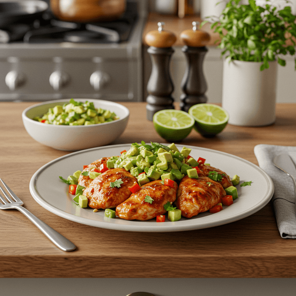 Spicy Chicken with Avocado-Lime Salsa