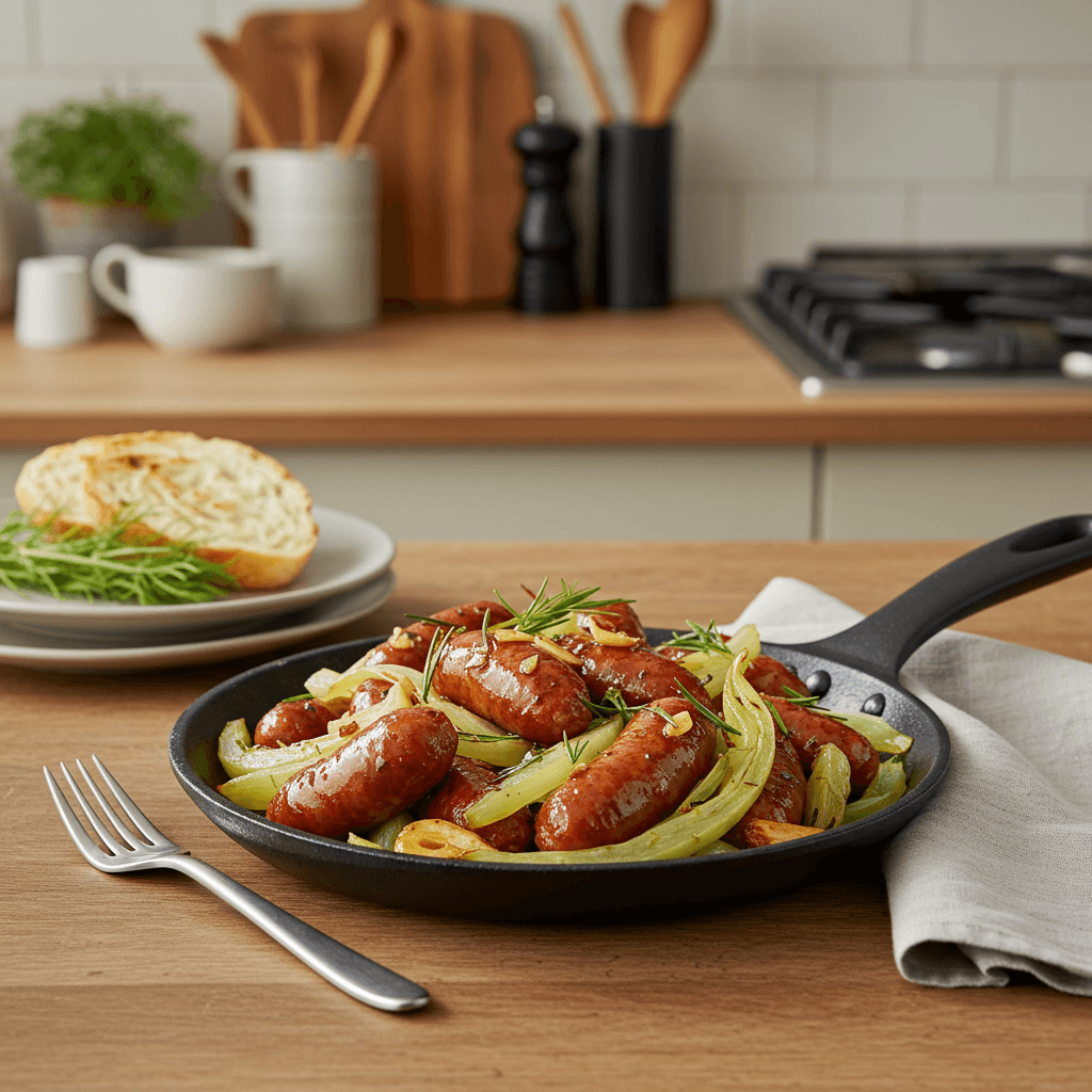 Spicy Italian Sausage Skillet with Fennel & Garlic