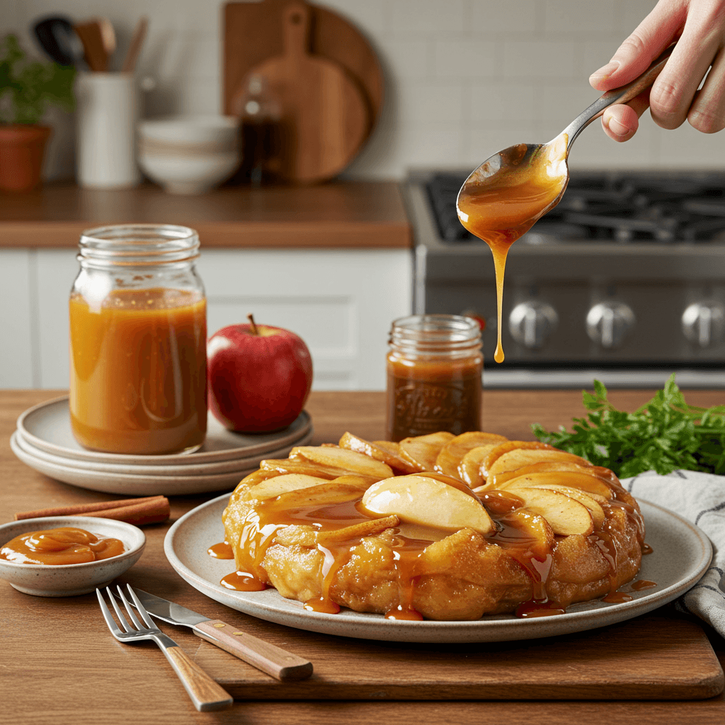 Stove-Top Apple Cider Salted Caramel Drizzle