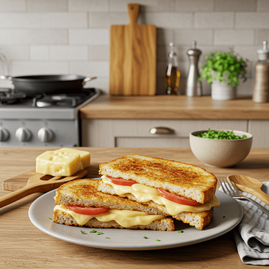 Ultimate Pan-Fried Triple Cheese Sandwich