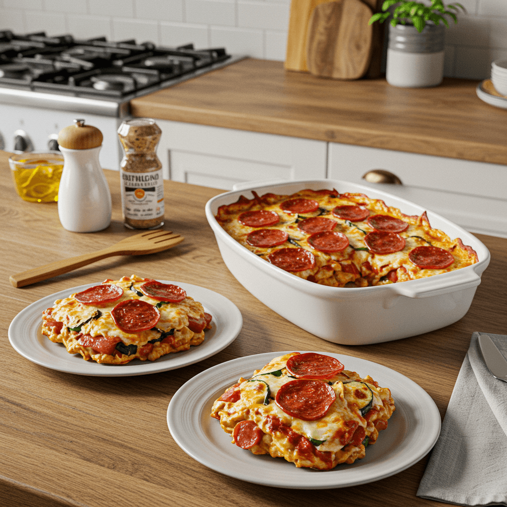 Ultimate Pepperoni and Vegetable Pizza Bake